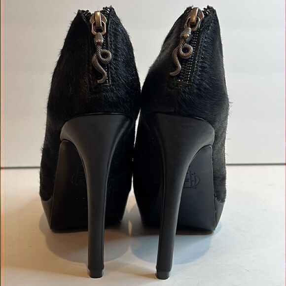 House Of Harlow Black Calf Hair Ankle Booties Size 36 - Picture 4 of 15